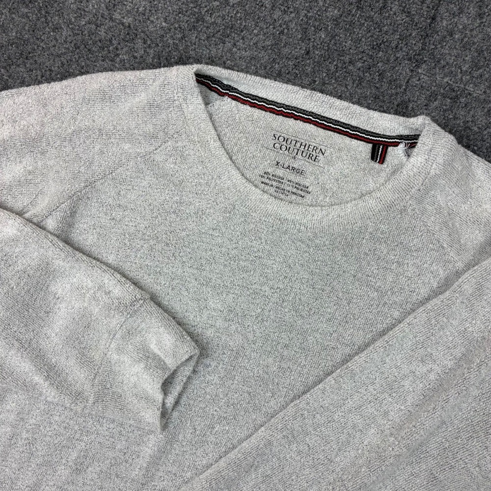Southern Couture Grey Textured Terry Raglan Long Sleeve Top XL